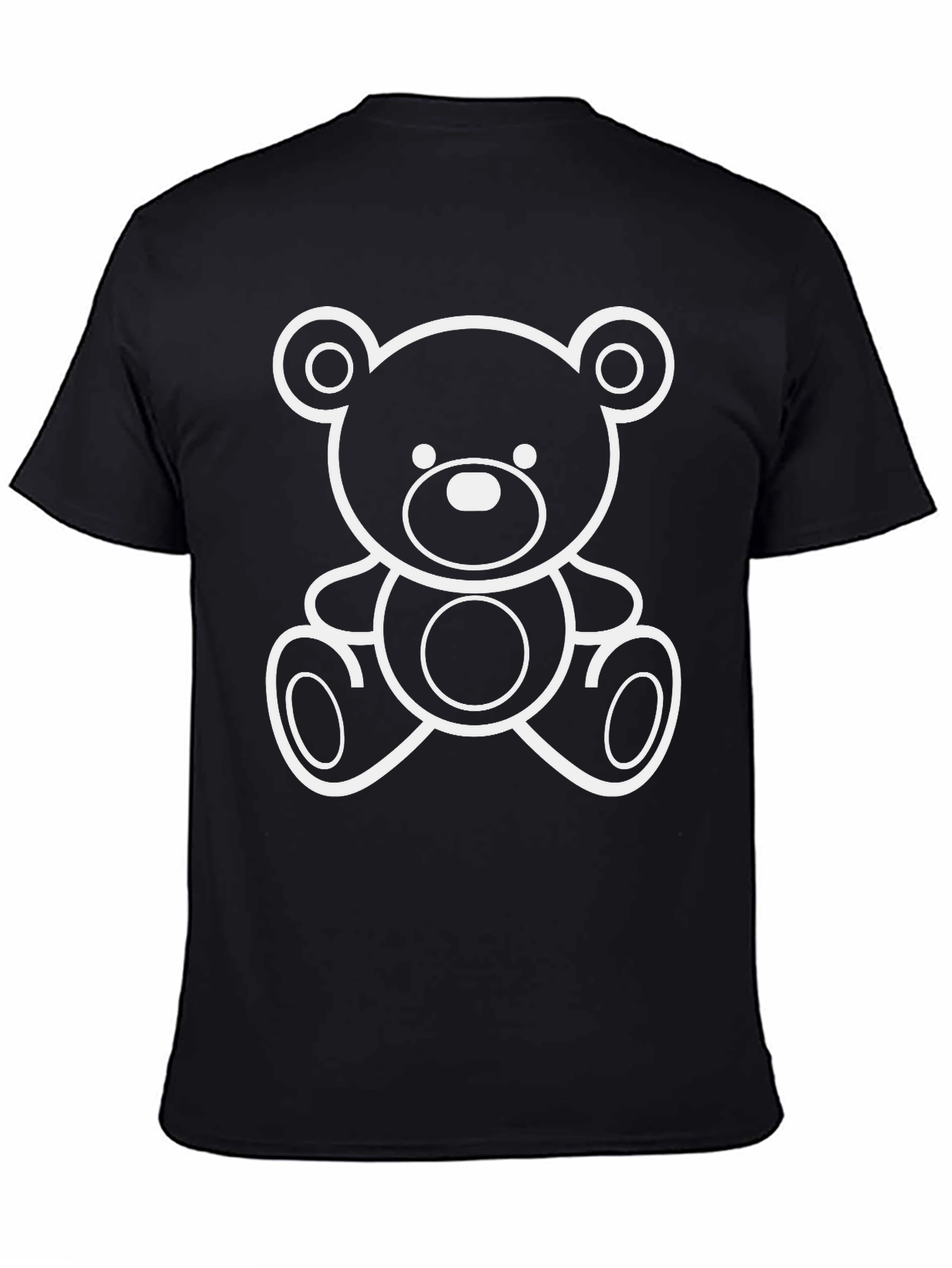 Teddy Bear Graphic Tee - Black Cotton T-Shirt