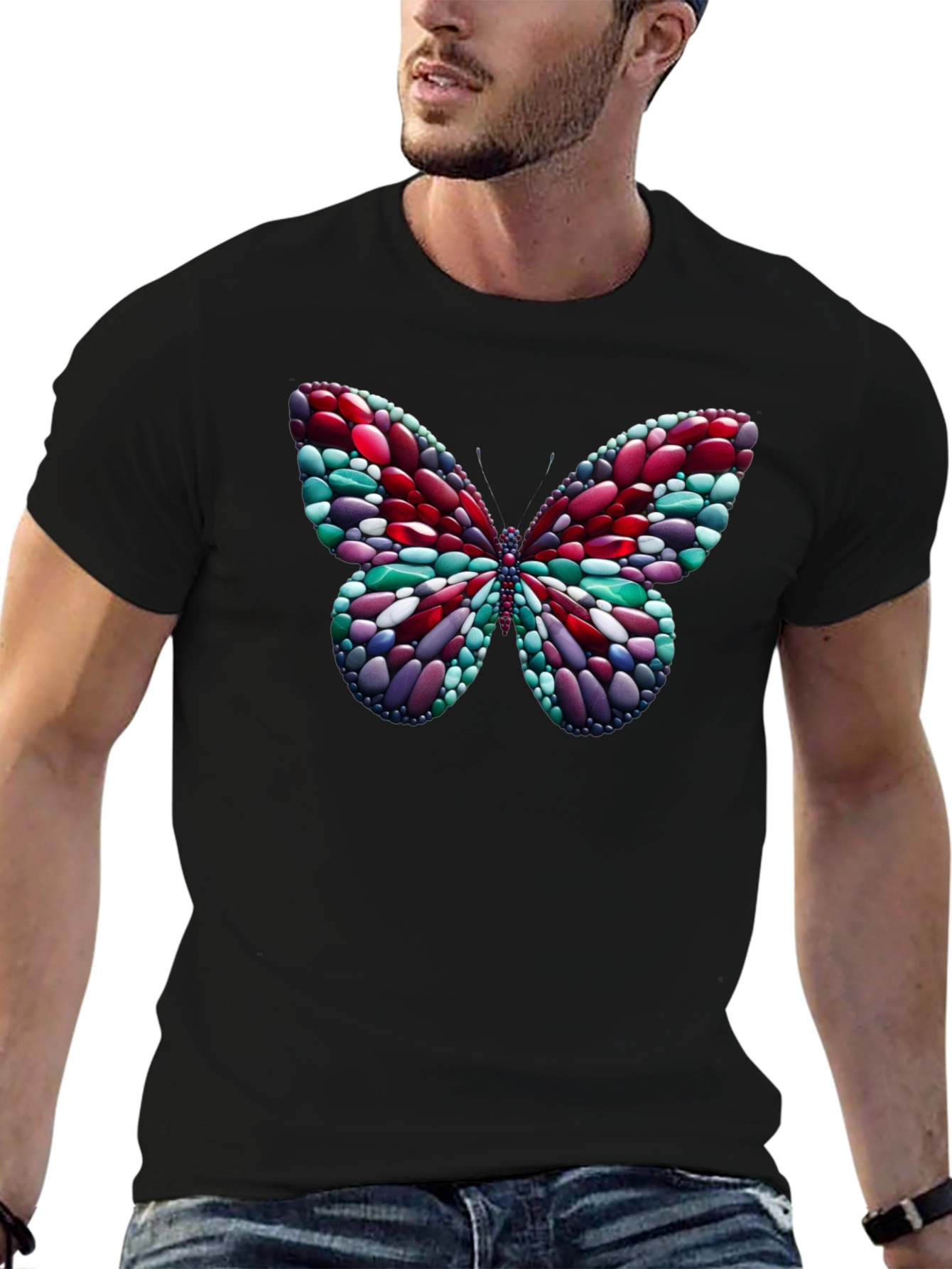 Abstract Butterfly Graphic T-Shirt
