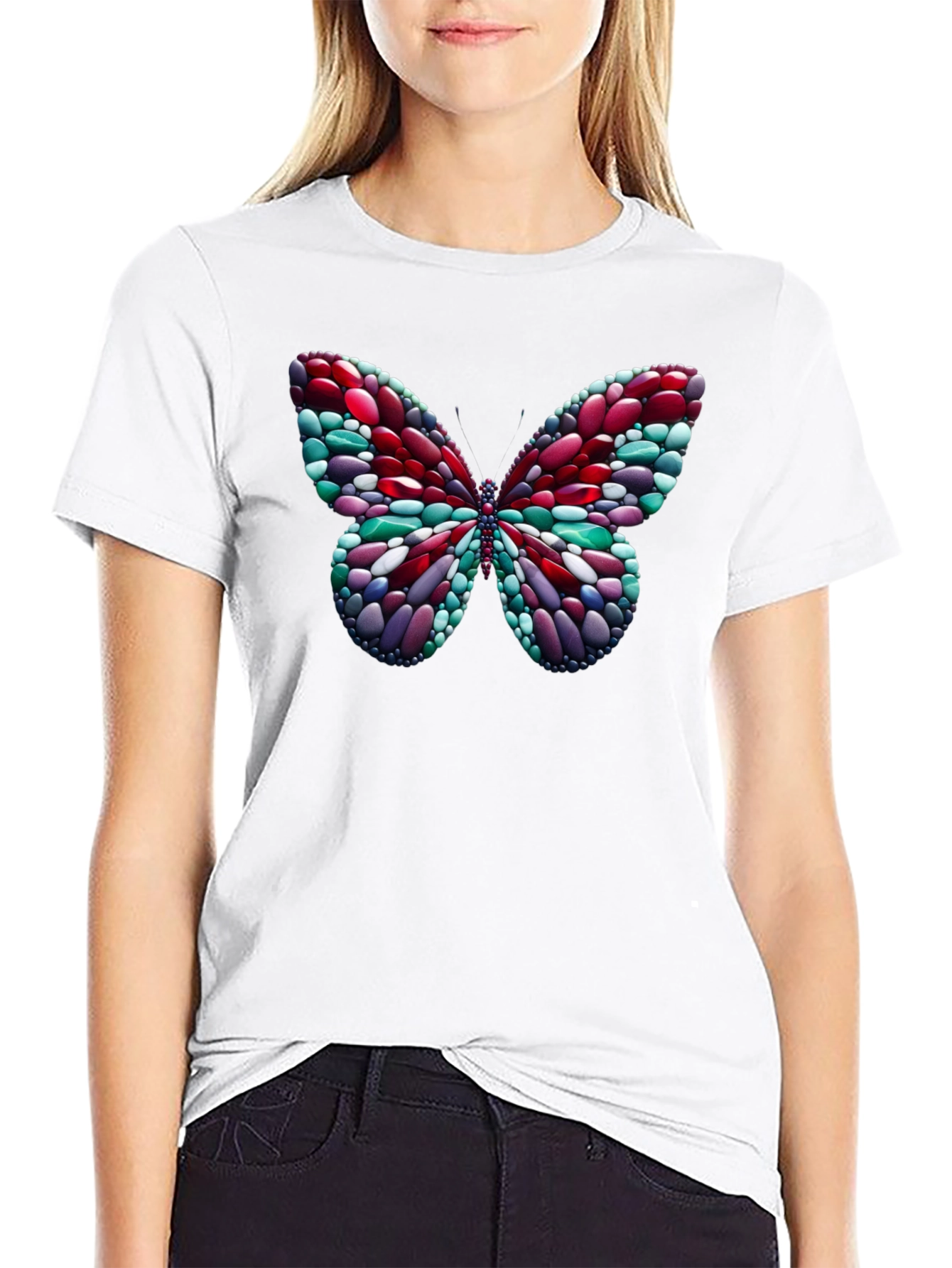 Abstract Butterfly Graphic T-Shirt