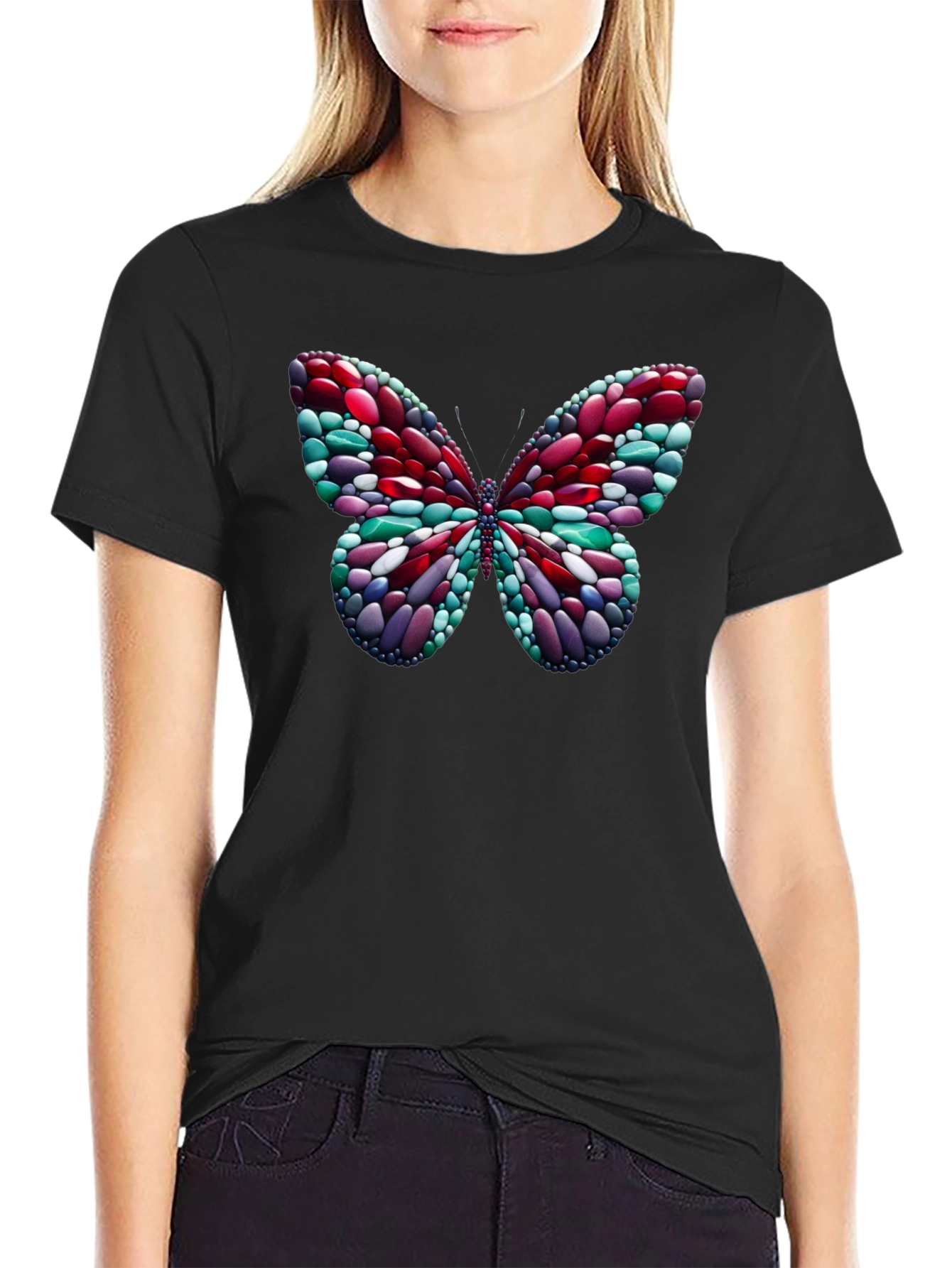 Abstract Butterfly Graphic T-Shirt