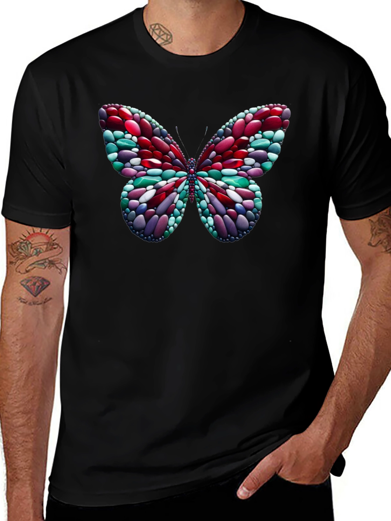 Abstract Butterfly Graphic T-Shirt