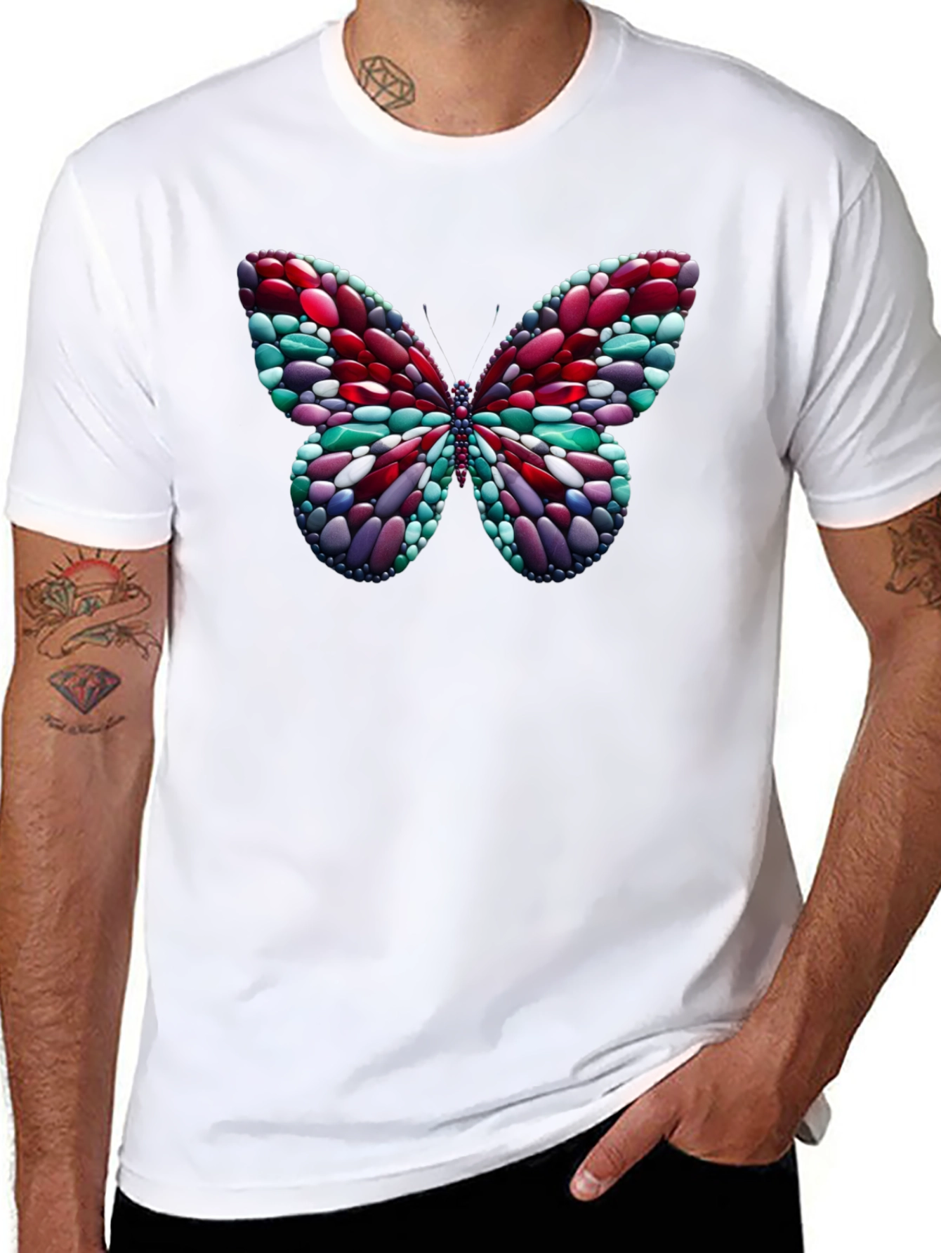 Abstract Butterfly Graphic T-Shirt