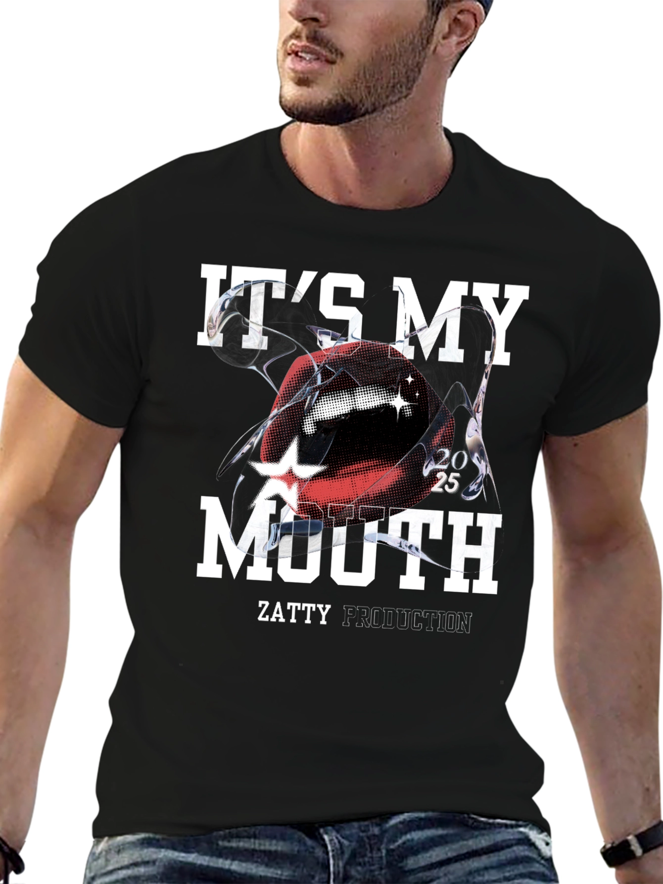 Its My Mouth Black Graphic Tee