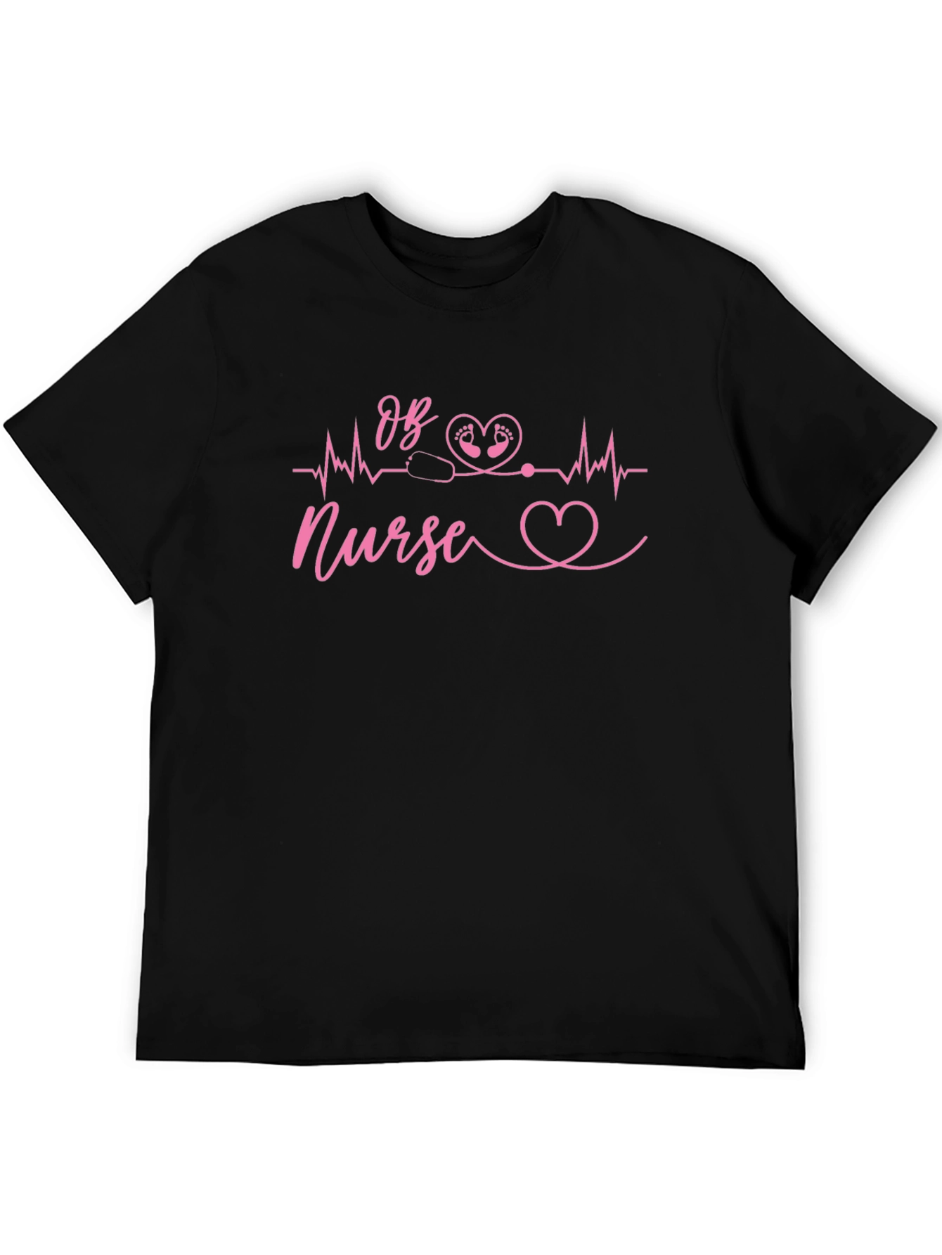 OB Nurse Heartbeat Graphic T-Shirt