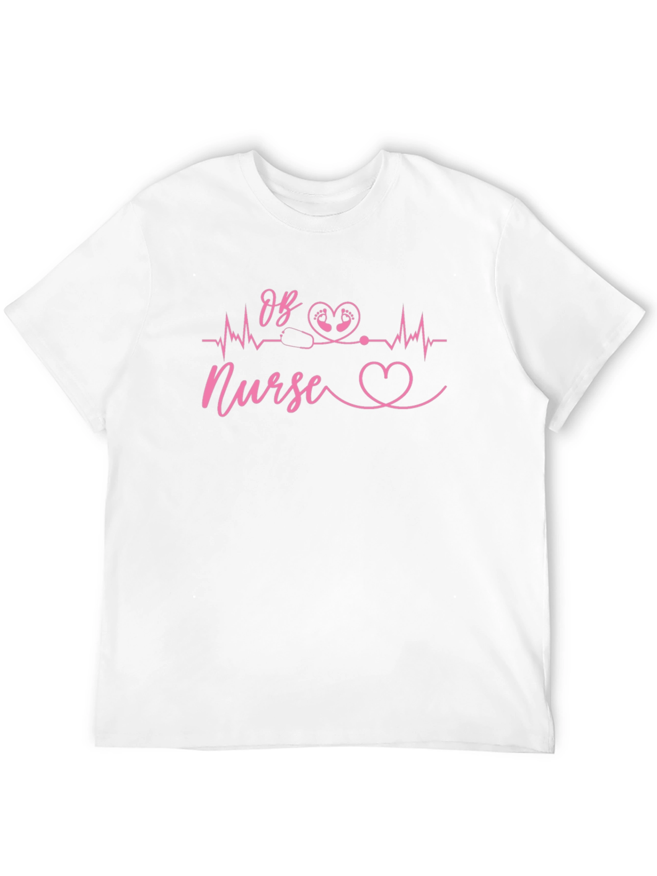 OB Nurse Heartbeat Graphic T-Shirt
