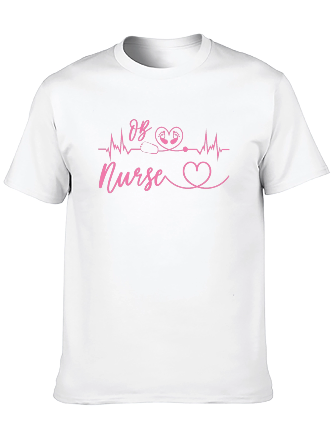 OB Nurse Heartbeat Graphic T-Shirt