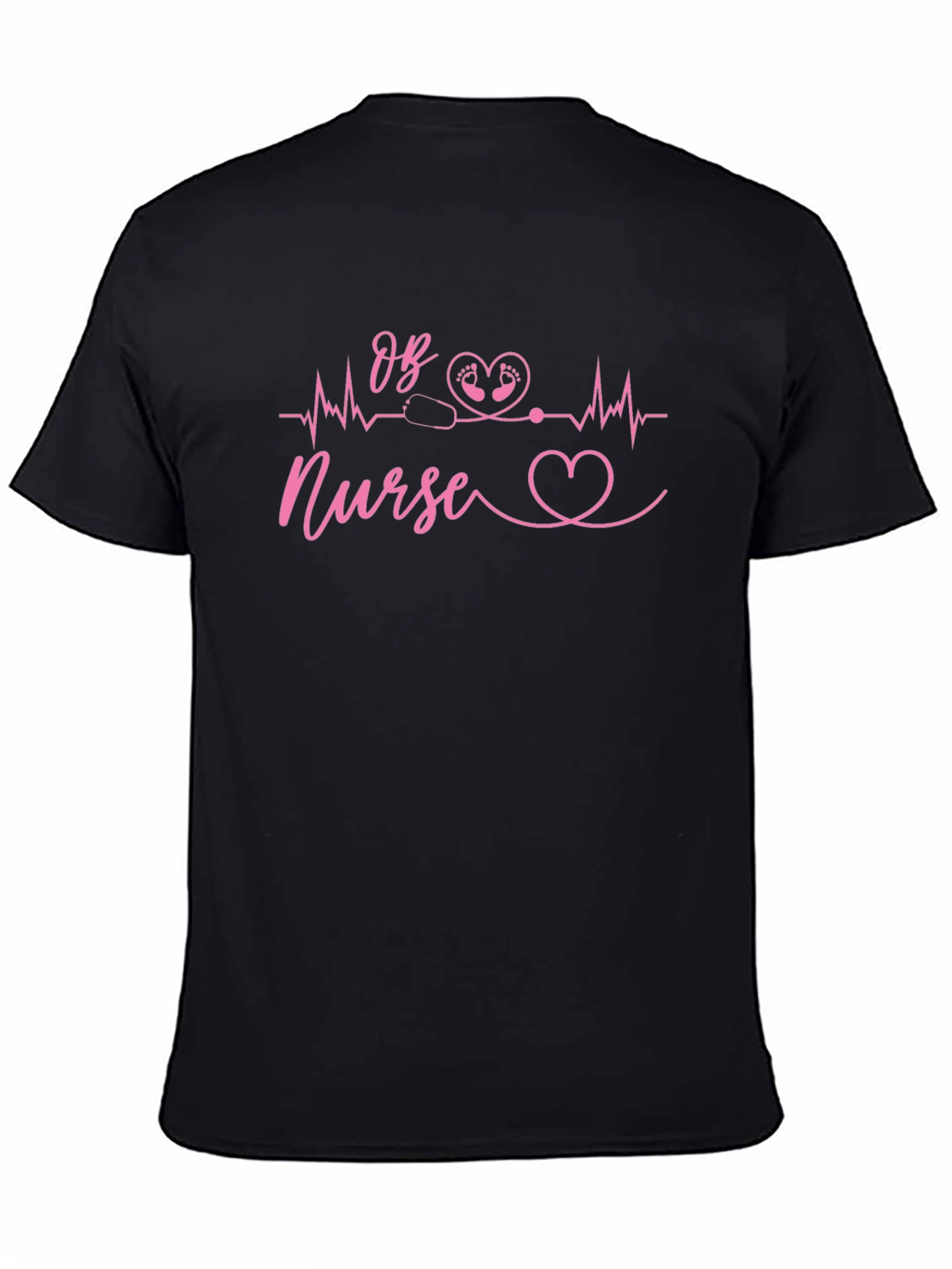 OB Nurse Heartbeat Graphic T-Shirt