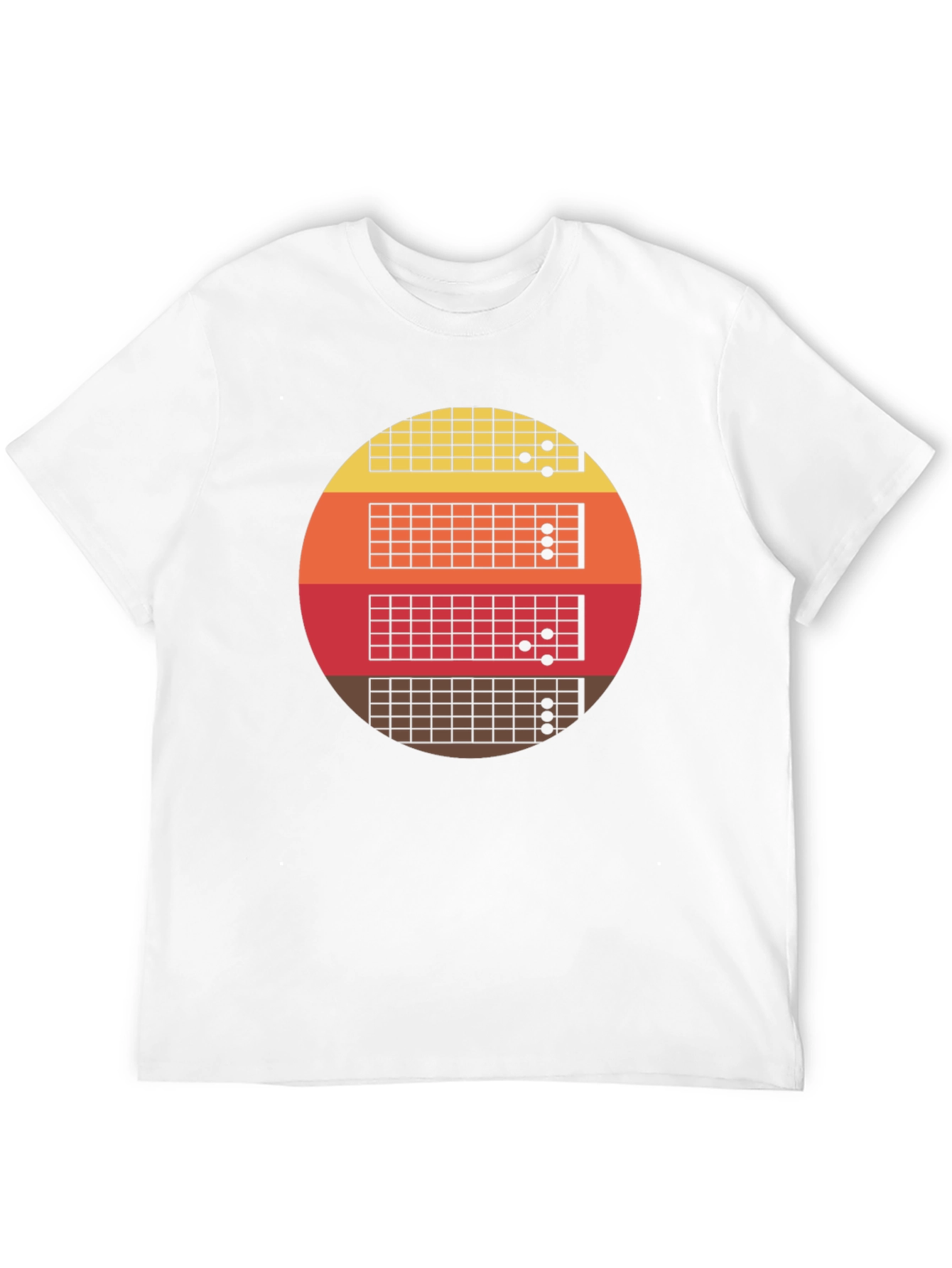 Retro Guitar Fretboard Sunset T-Shirt