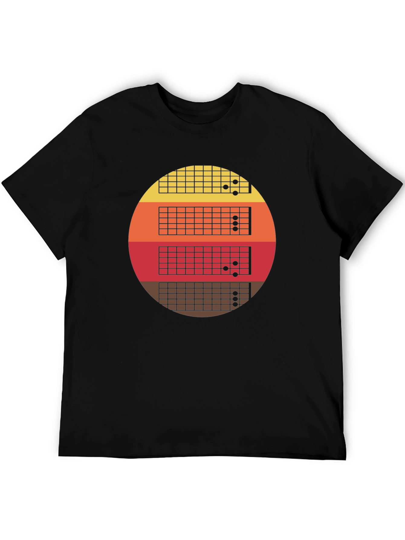 Retro Guitar Fretboard Sunset T-Shirt