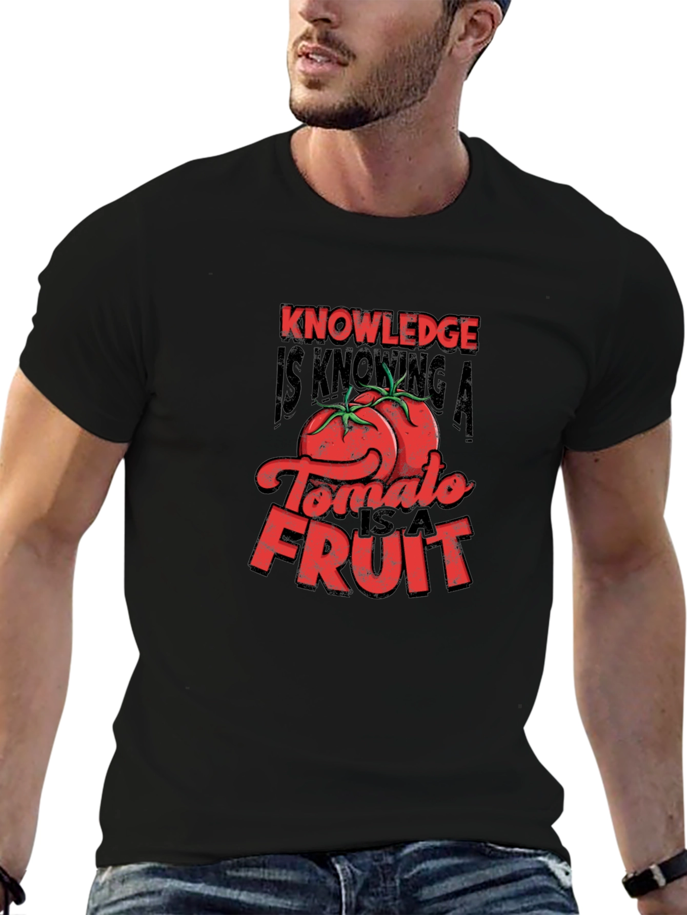 Knowledge Tomato Fruit Graphic T-Shirt