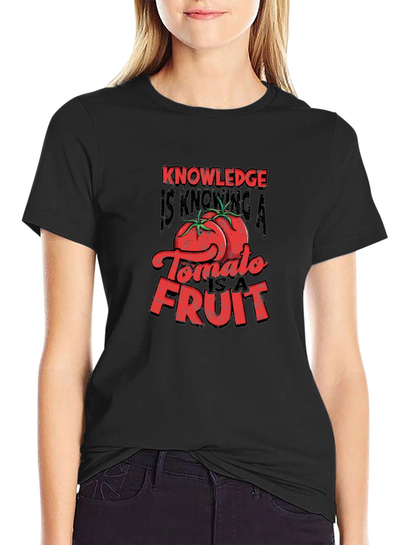 Knowledge Tomato Fruit Graphic T-Shirt