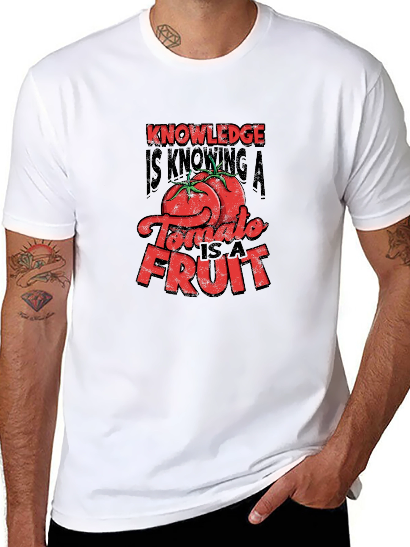 Knowledge Tomato Fruit Graphic T-Shirt