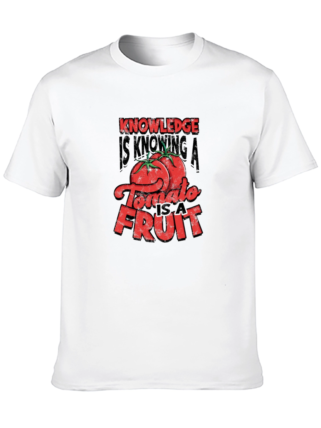 Knowledge Tomato Fruit Graphic T-Shirt