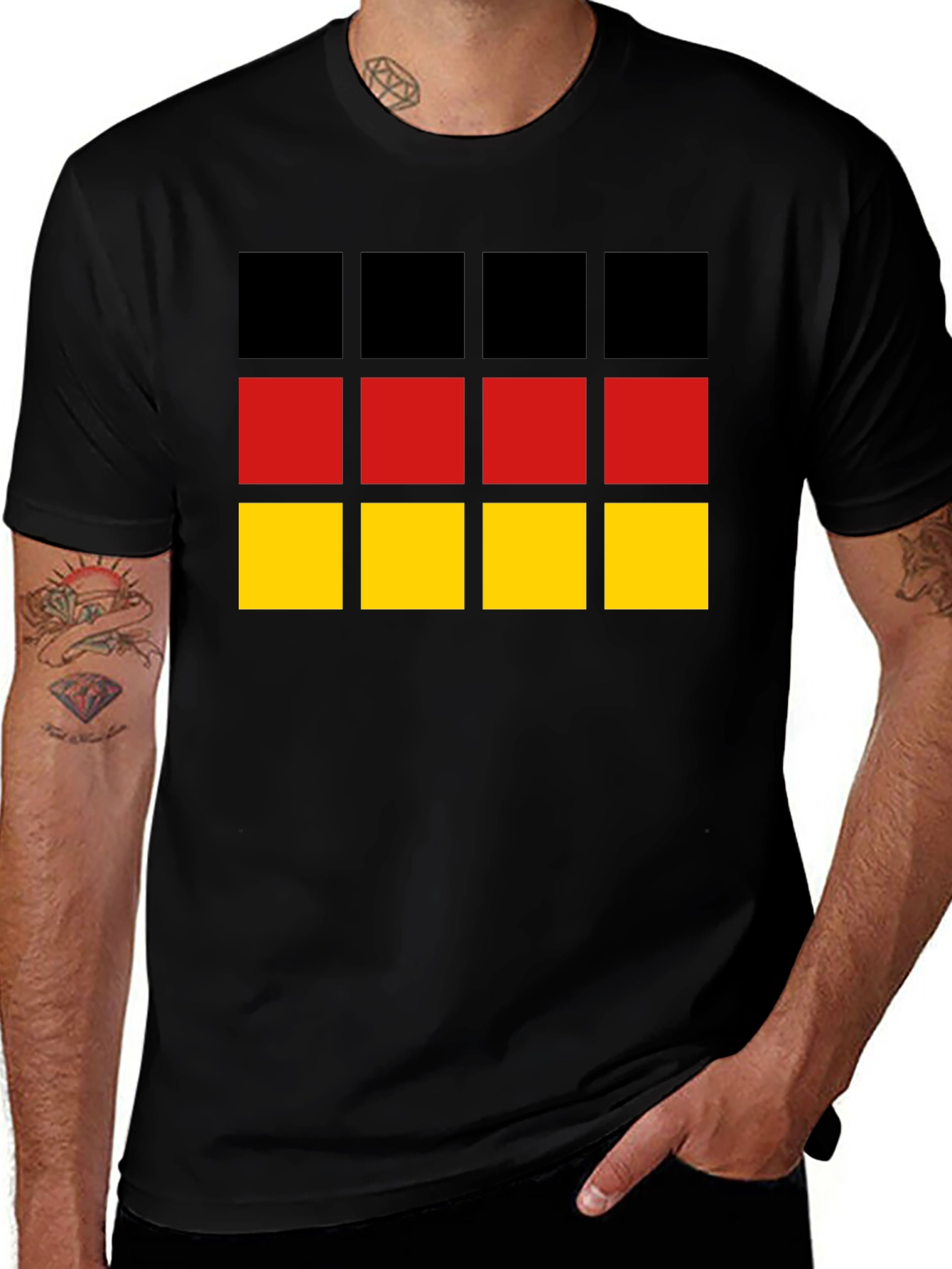 Germany Flag Graphic Tee - Black Cotton T-Shirt