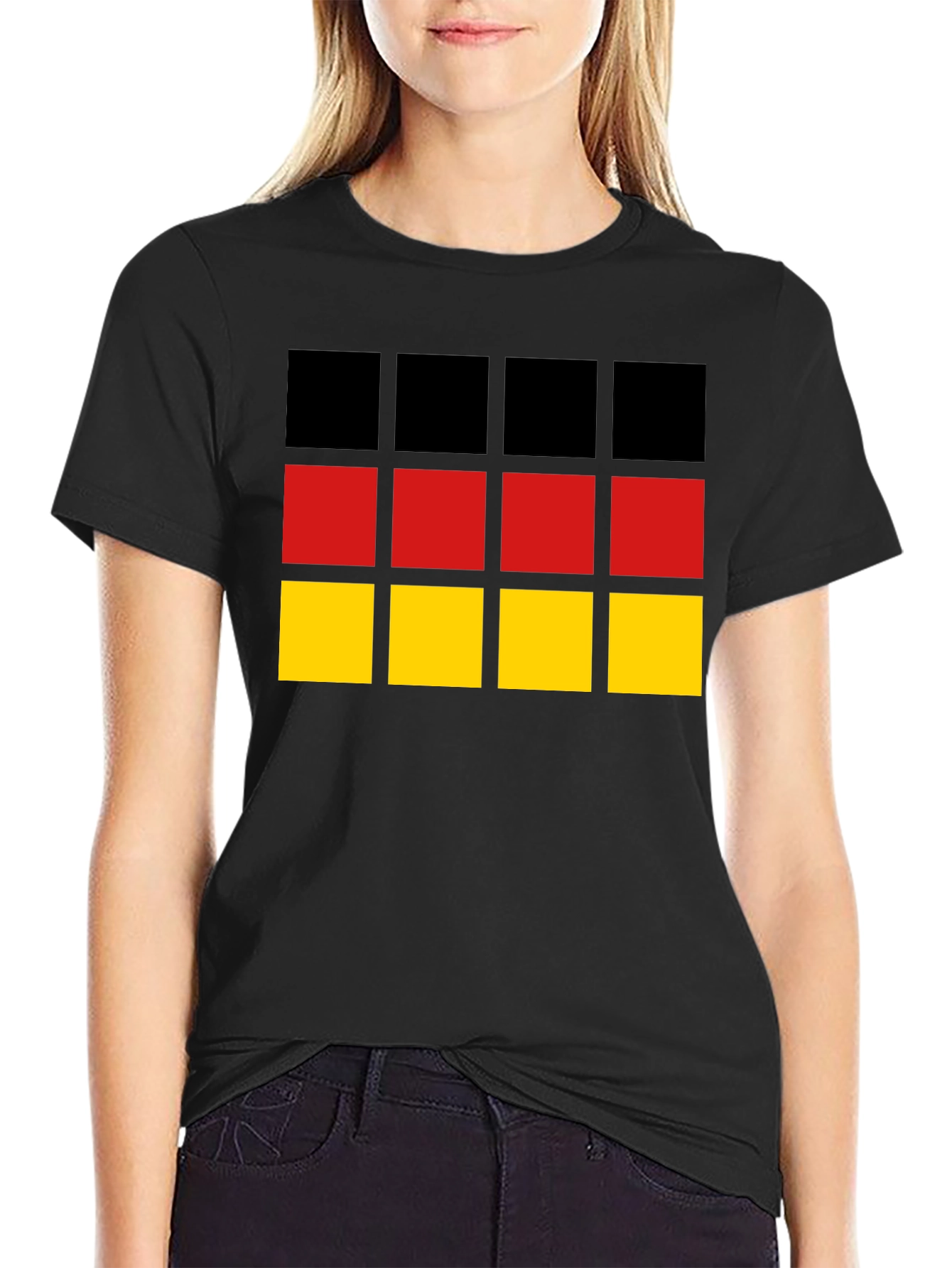 Germany Flag Graphic Tee - Black Cotton T-Shirt