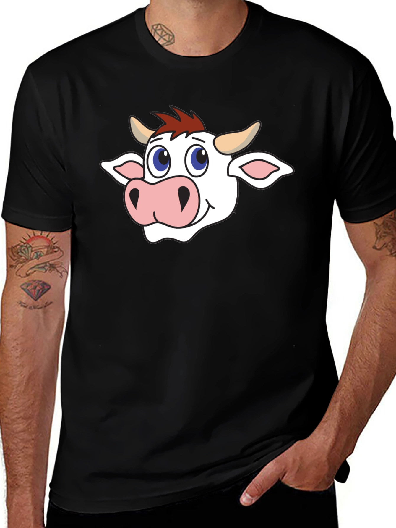 Cow Graphic Black T-Shirt