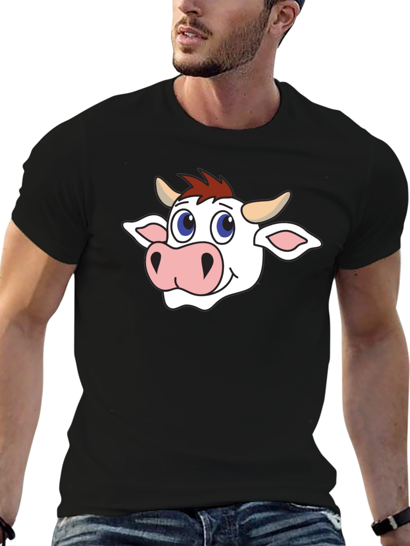 Cow Graphic Black T-Shirt