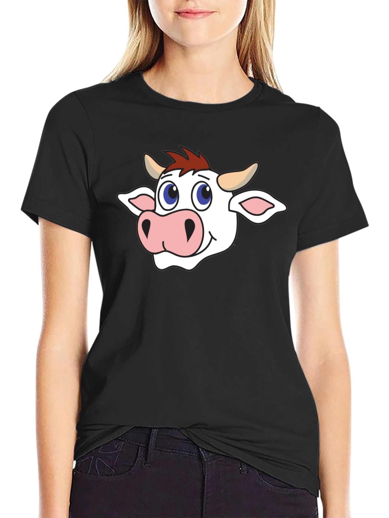 Cow Graphic Black T-Shirt