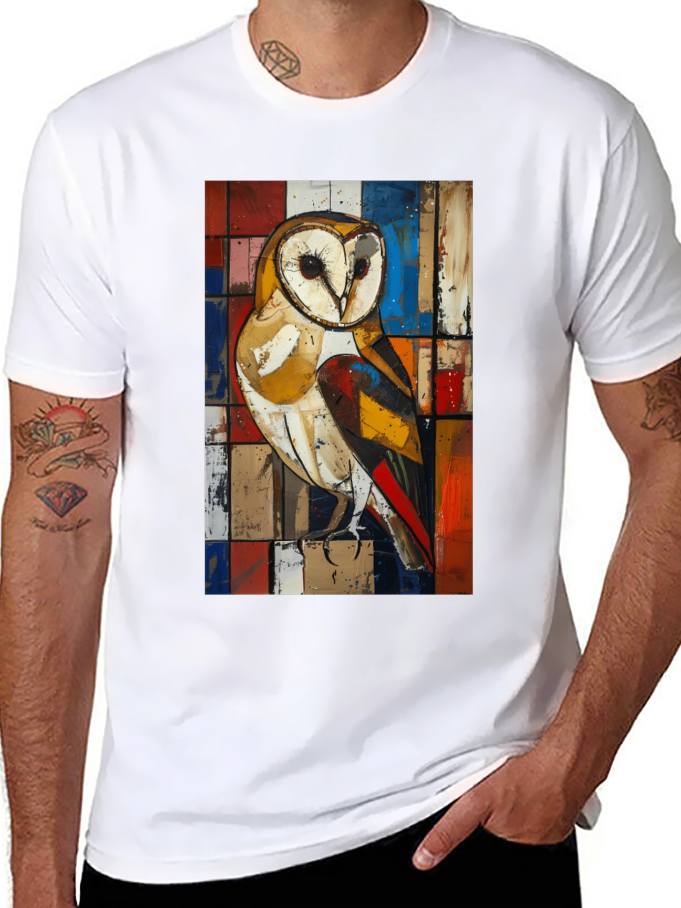 Owl Art T-Shirt - Unique Graphic Tee