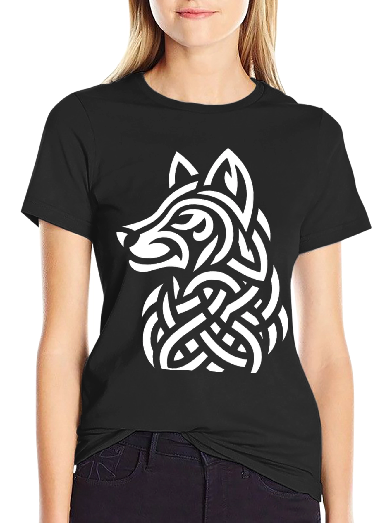Celtic Knot Wolf T-Shirt - Black
