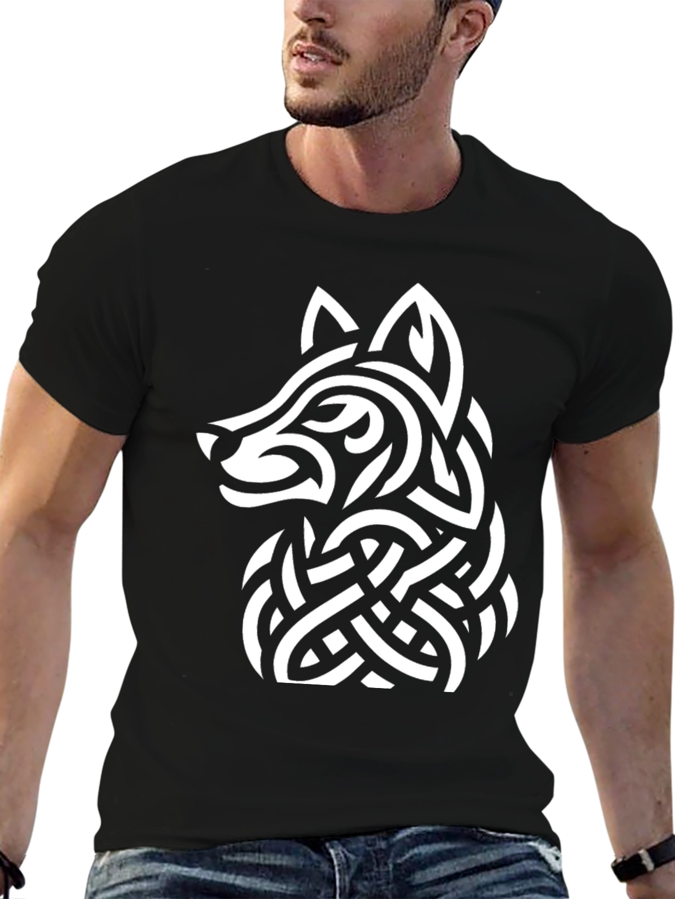 Celtic Knot Wolf T-Shirt - Black