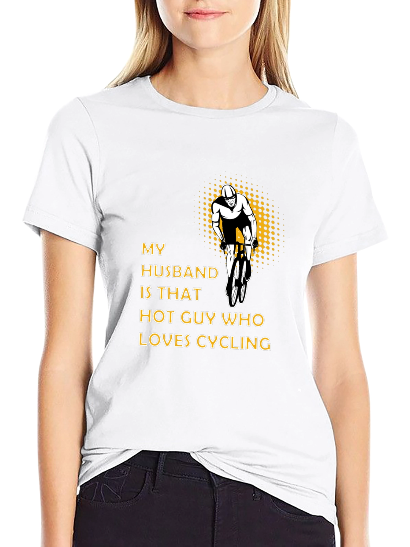 My Husband Loves Cycling Graphic T-Shirt