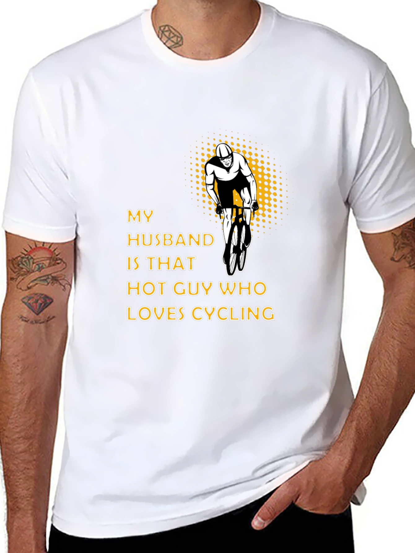 My Husband Loves Cycling Graphic T-Shirt