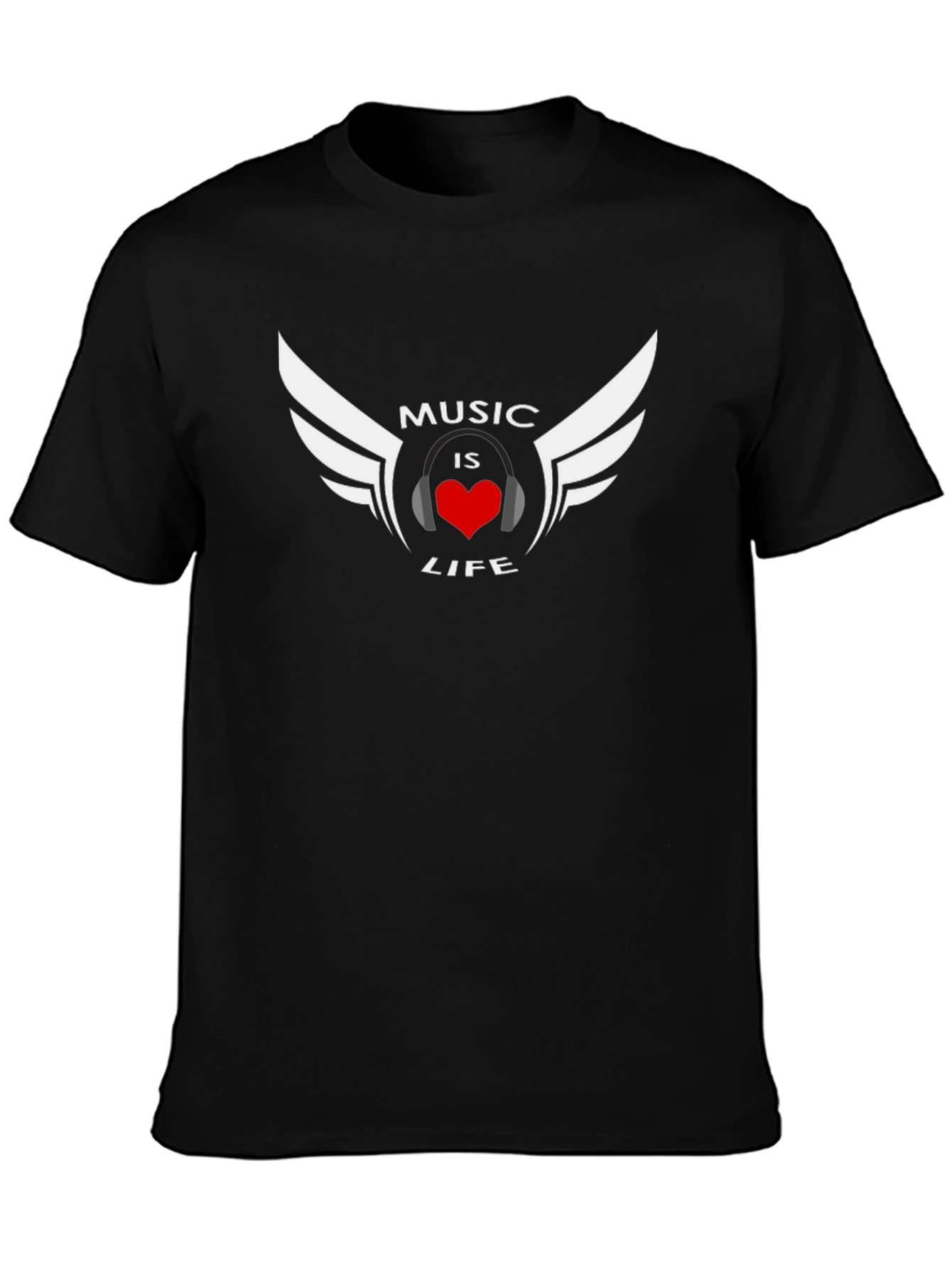 Music is Life Graphic Tee - Black T-Shirt
