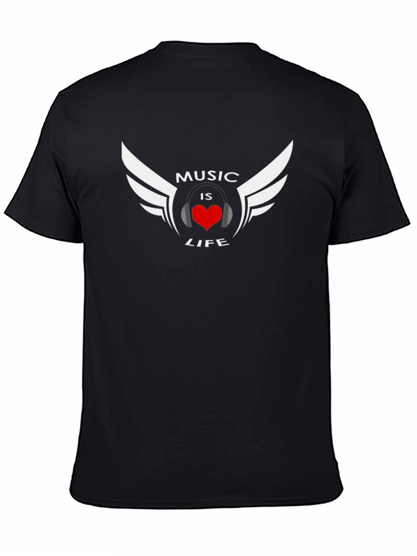 Music is Life Graphic Tee - Black T-Shirt