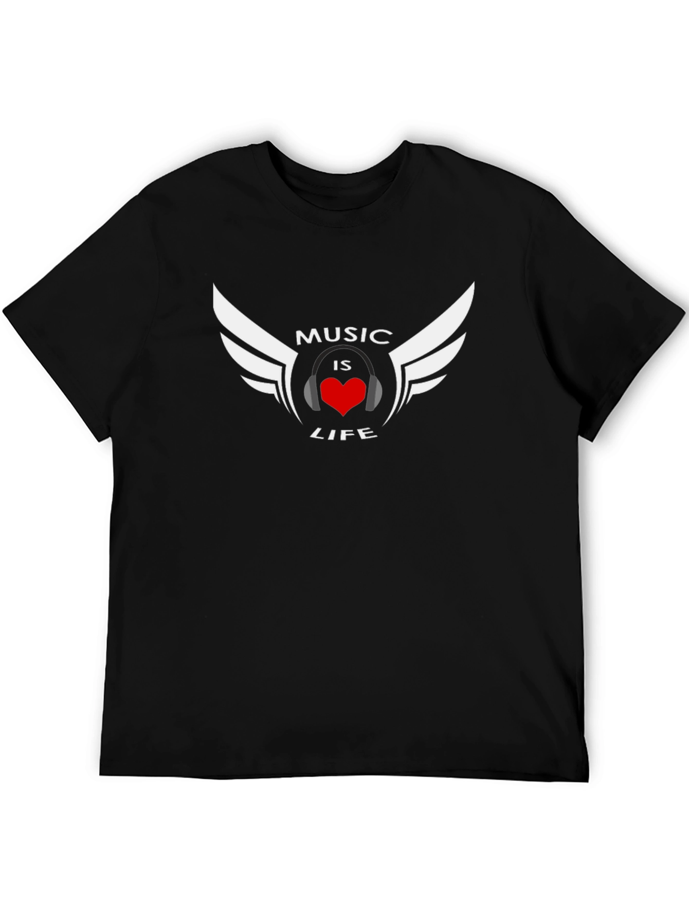 Music is Life Graphic Tee - Black T-Shirt
