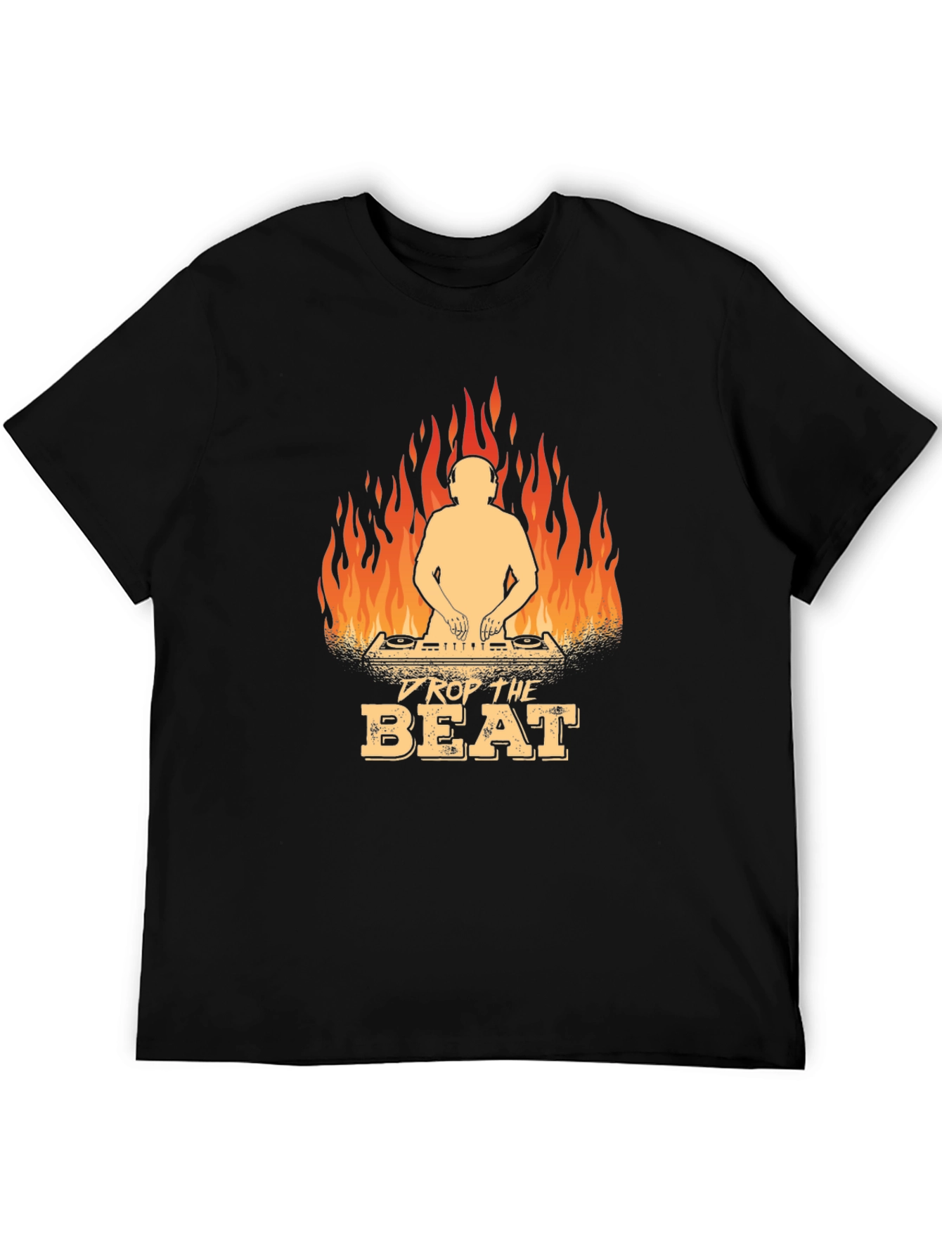 DJ Drop The Beat Graphic Black T-Shirt