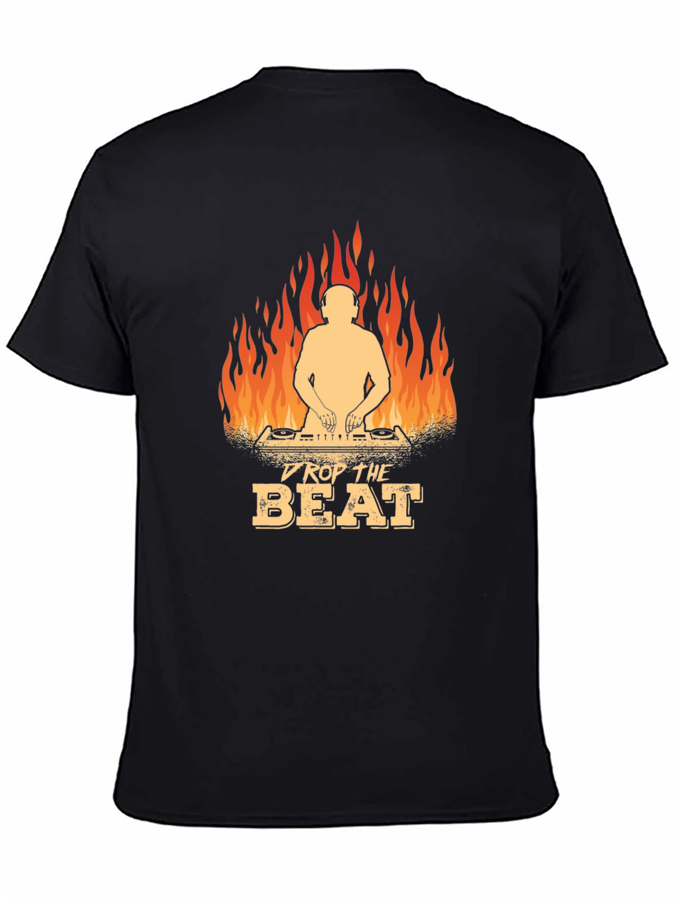 DJ Drop The Beat Graphic Black T-Shirt