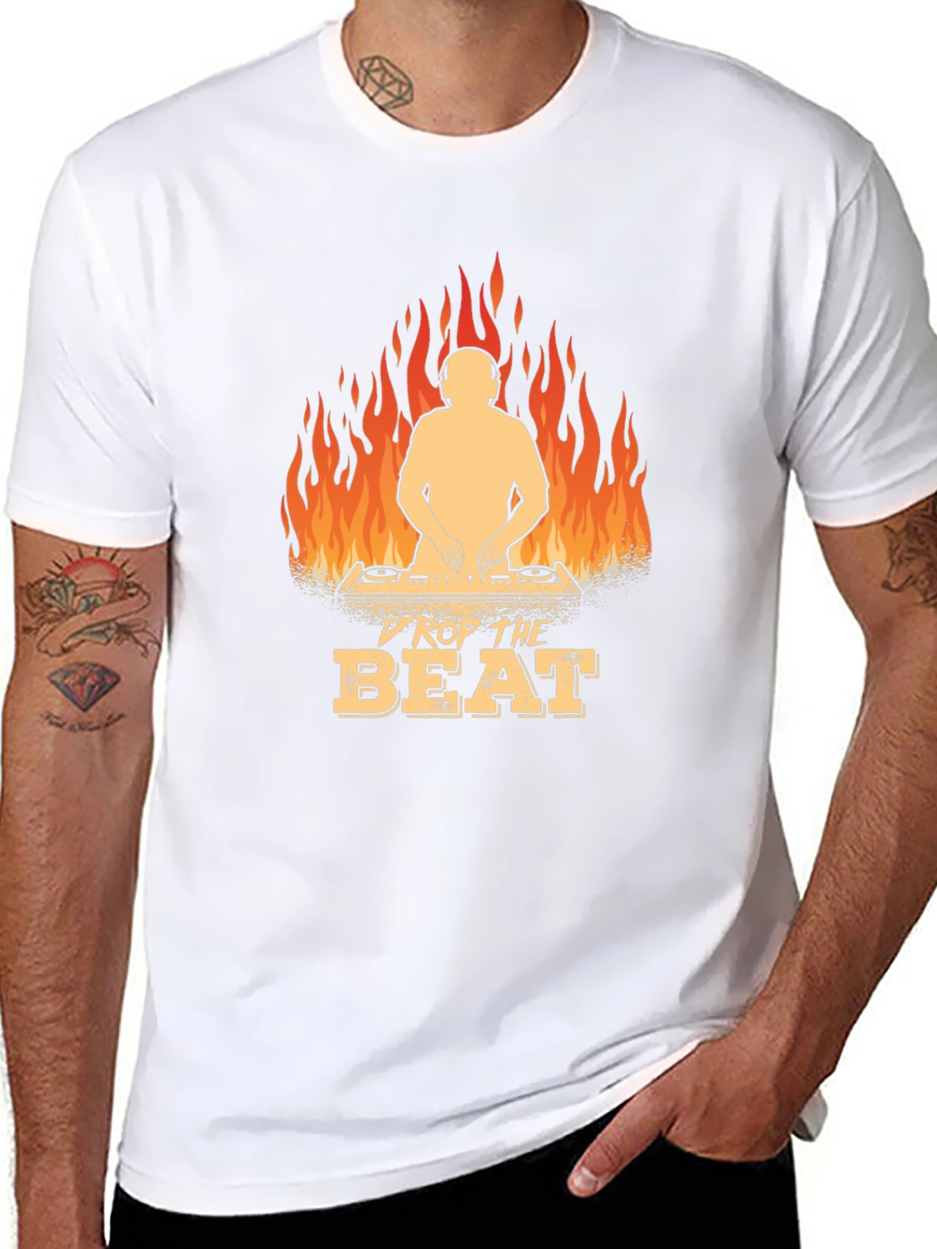 DJ Drop The Beat Graphic Black T-Shirt