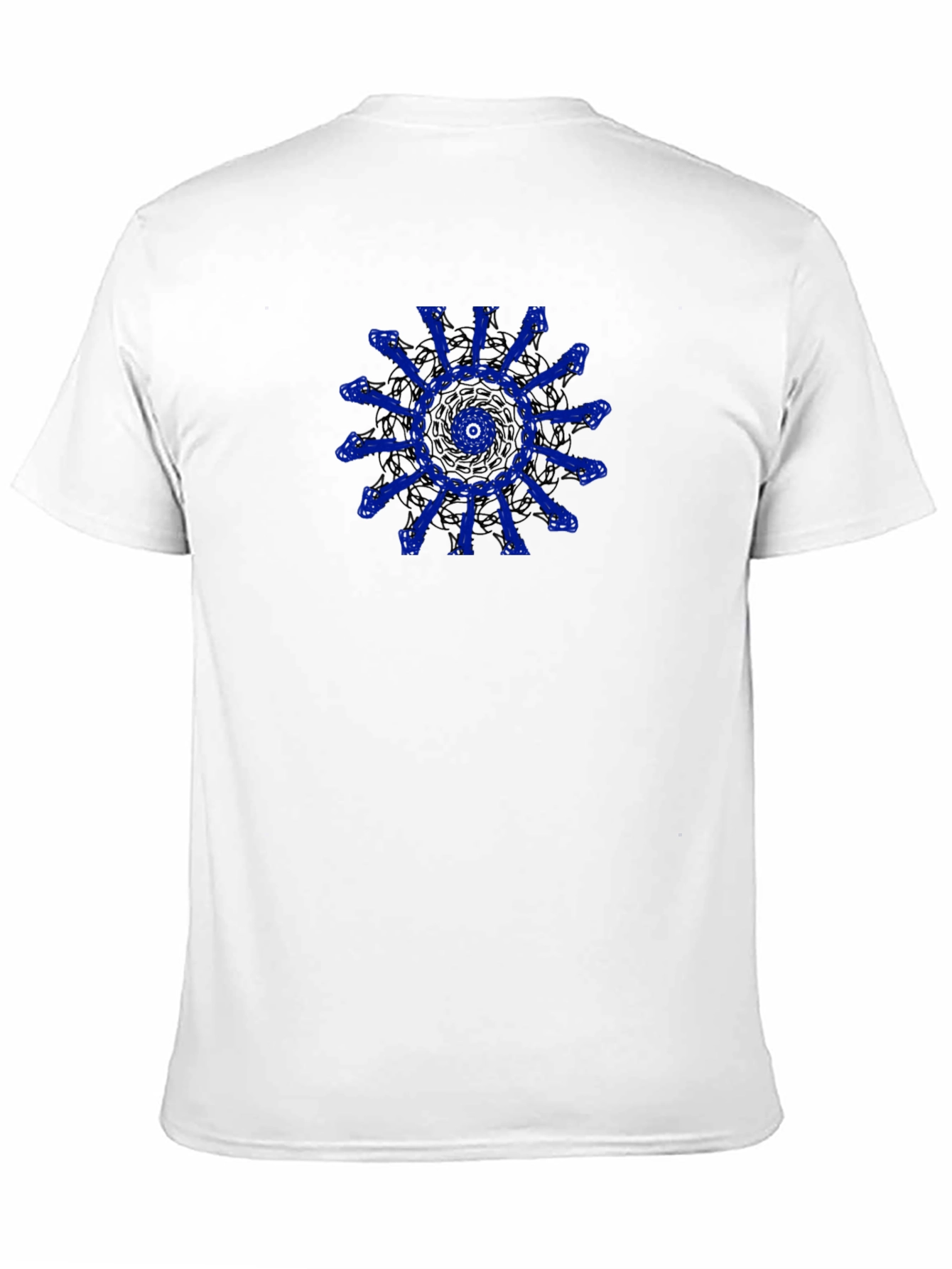 Unique Blue Pattern Black T-Shirt