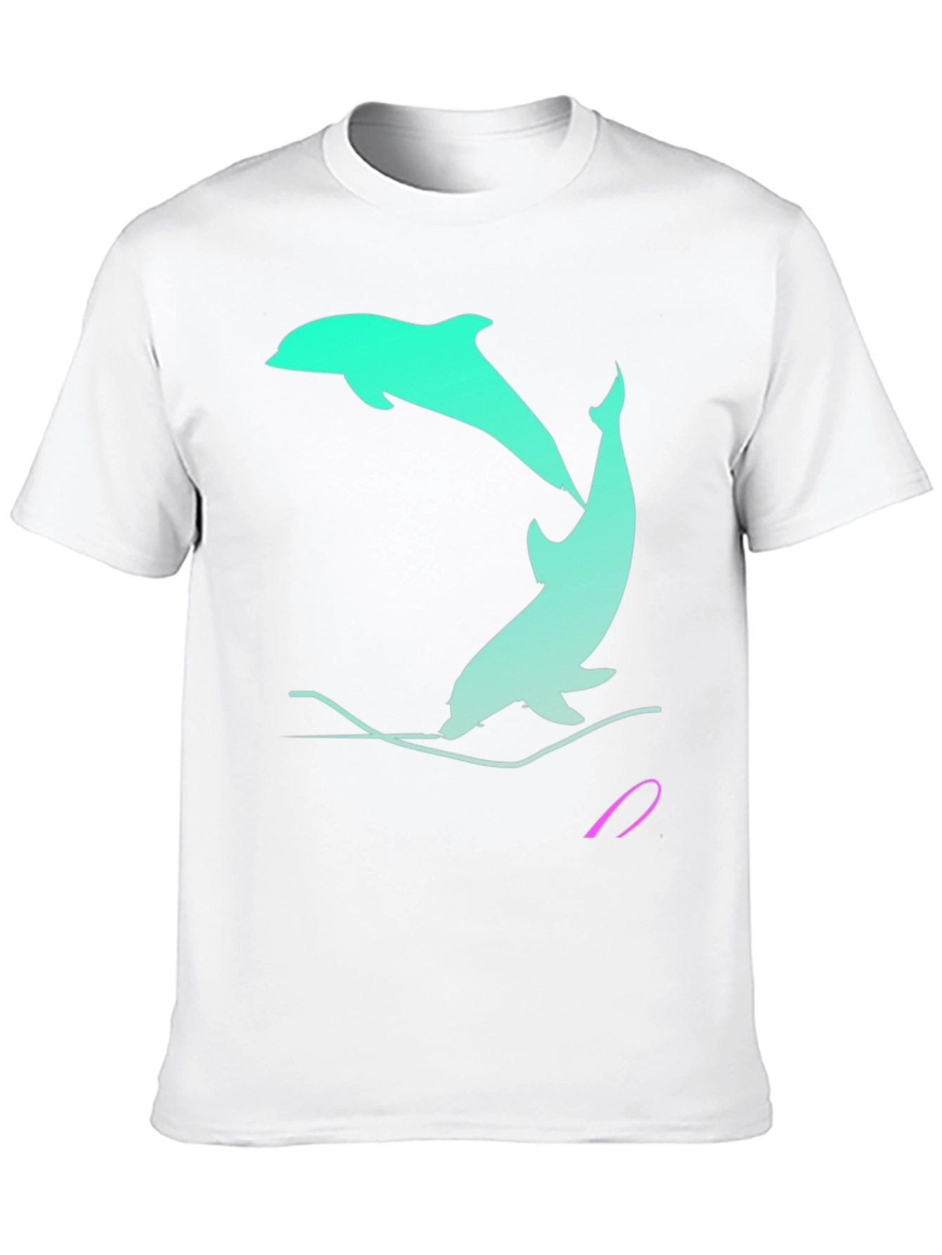Dolphin Graphic Tee - Black Cotton Casual Shirt