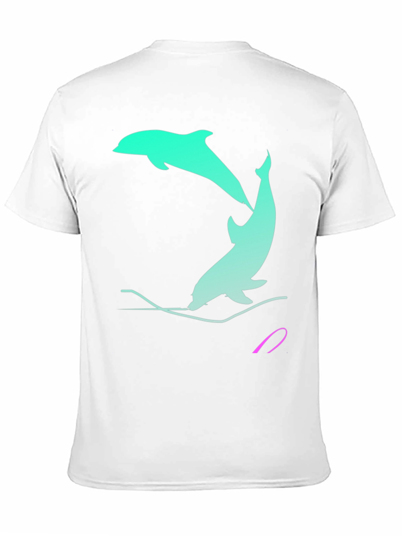 Dolphin Graphic Tee - Black Cotton Casual Shirt