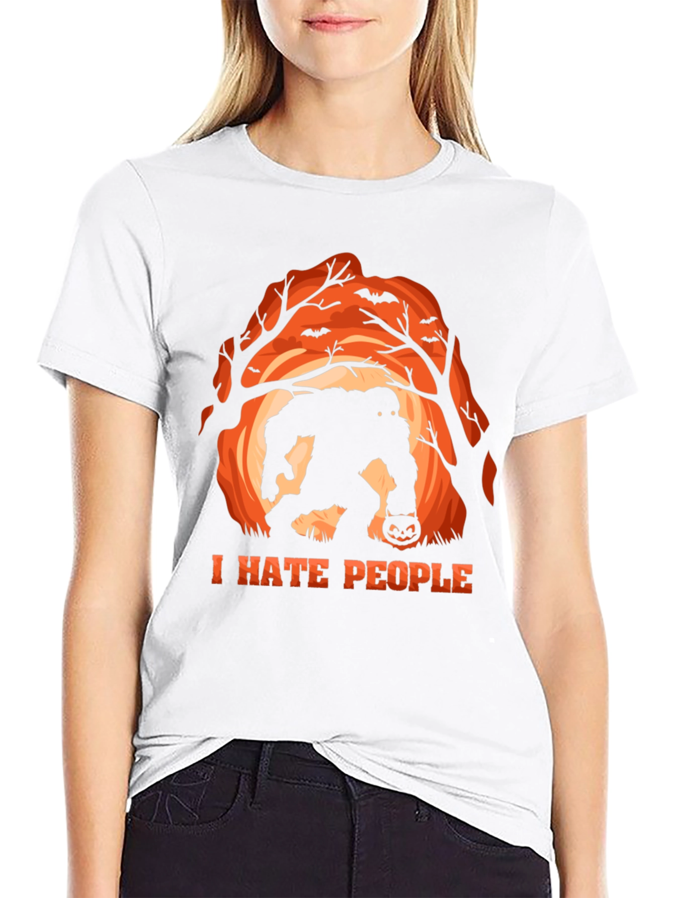 I Hate People Bigfoot Halloween T-Shirt