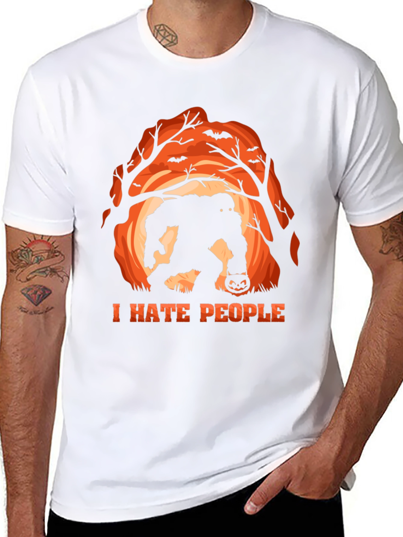 I Hate People Bigfoot Halloween T-Shirt
