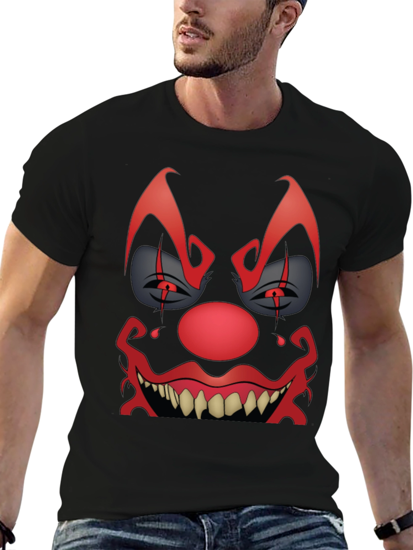 Creepy Clown Graphic Tee - Black