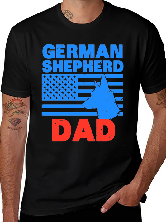 German Shepherd Dad Patriotic T-Shirt
