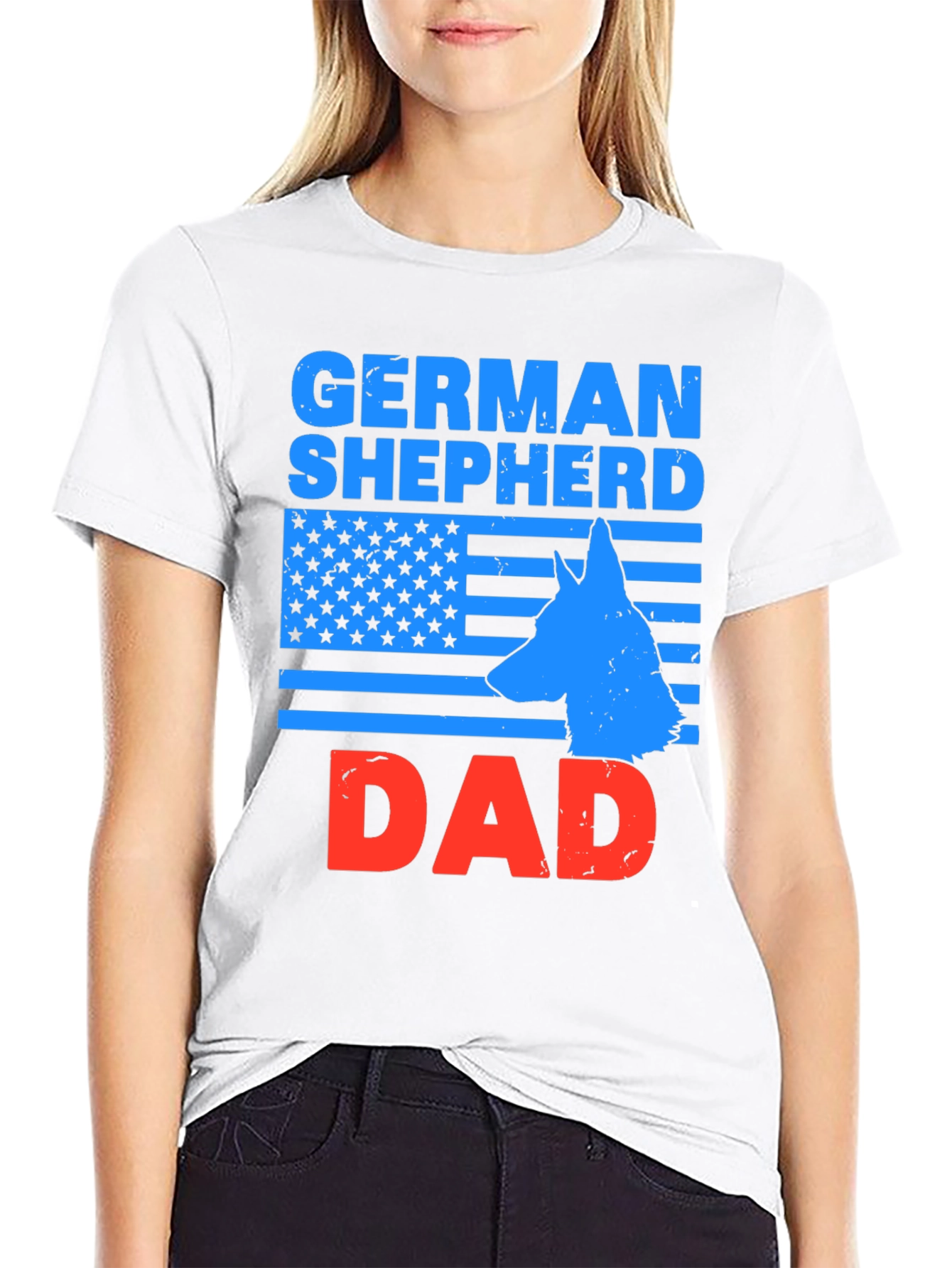 German Shepherd Dad Patriotic T-Shirt
