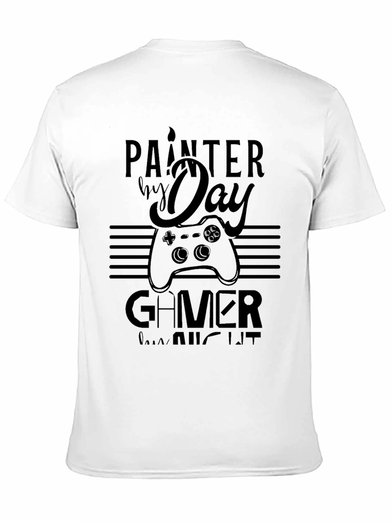 Painter By Day Gamer By Night Black T-Shirt