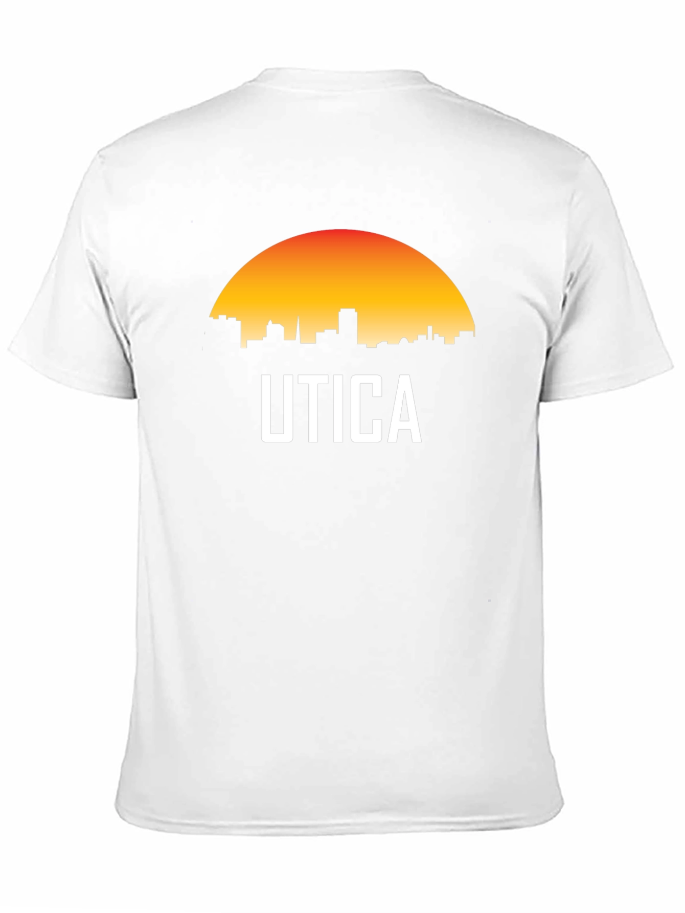 Utica Cityscape T-Shirt - Retro Sunset Design