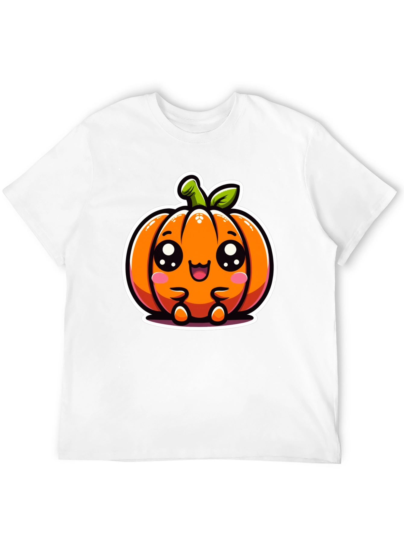 Cute Kawaii Pumpkin Graphic Tee - Halloween Style