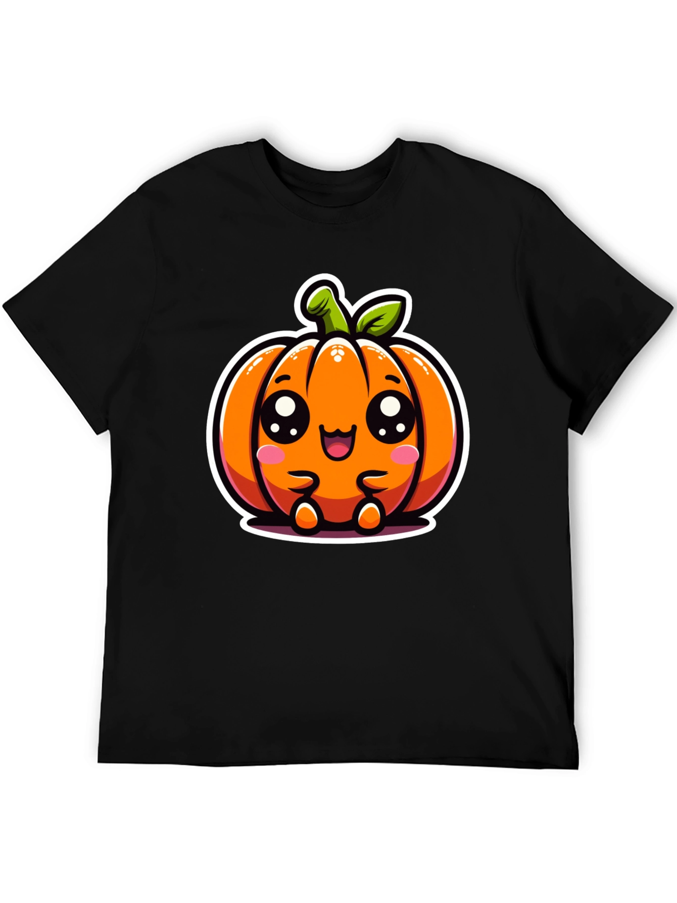 Cute Kawaii Pumpkin Graphic Tee - Halloween Style
