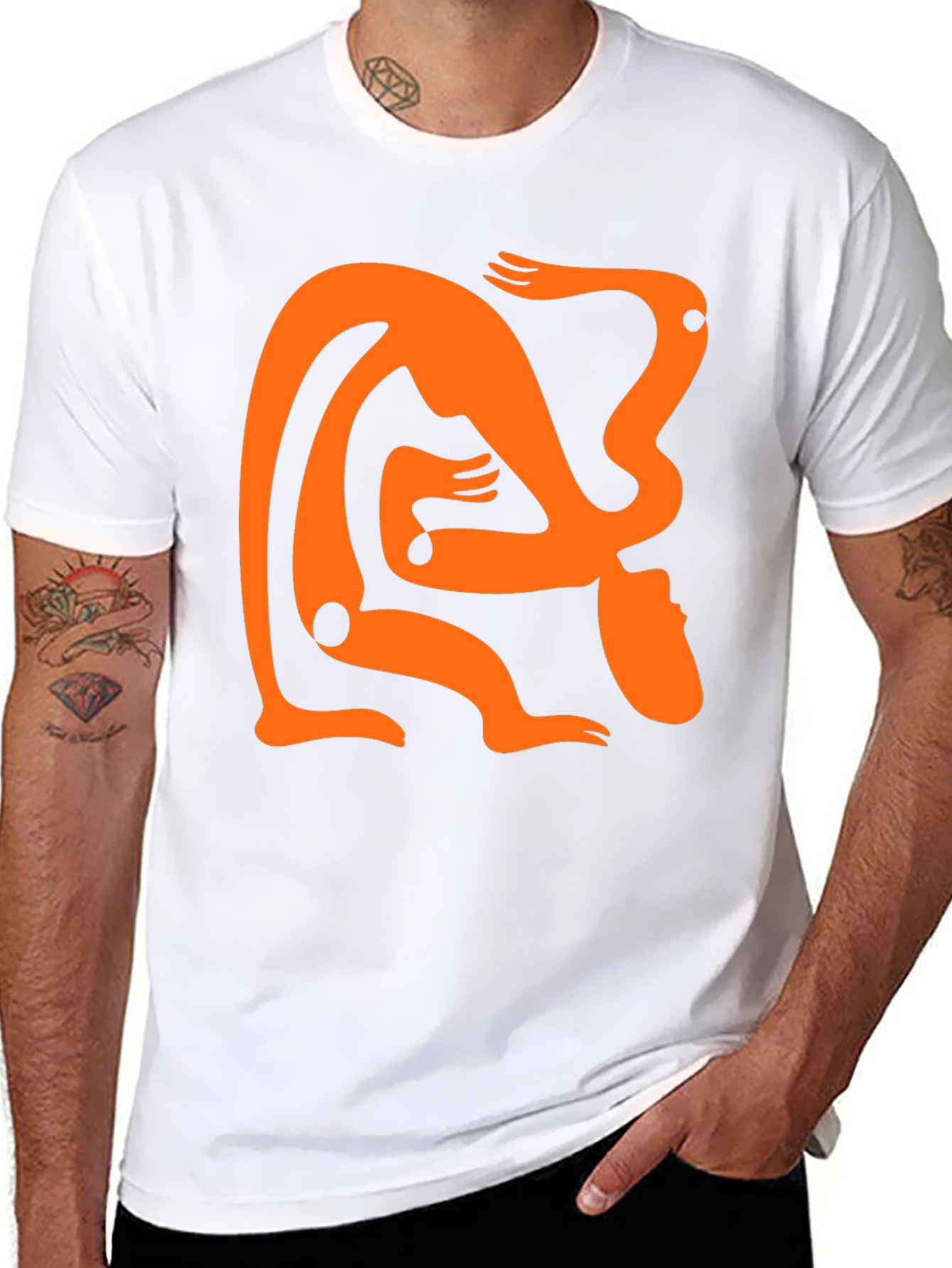 Abstract Figure Black Graphic Tee