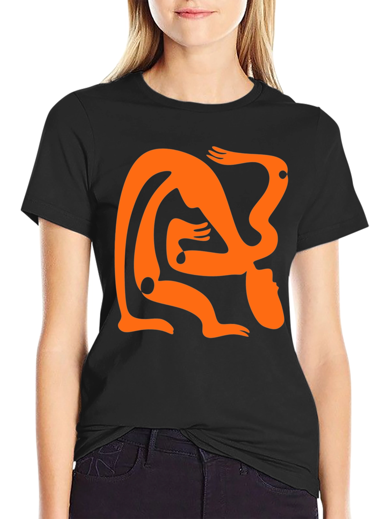 Abstract Figure Black Graphic Tee