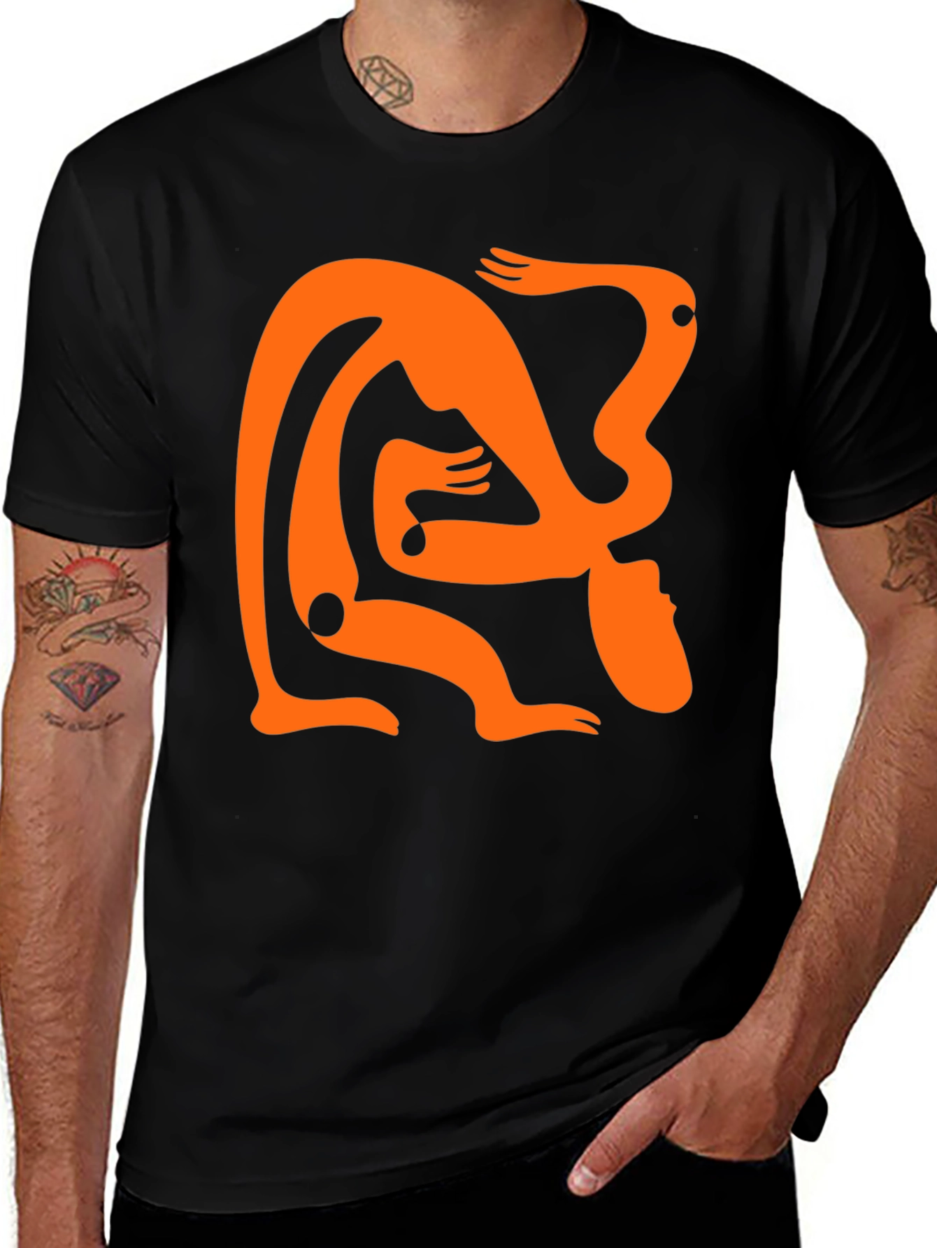 Abstract Figure Black Graphic Tee