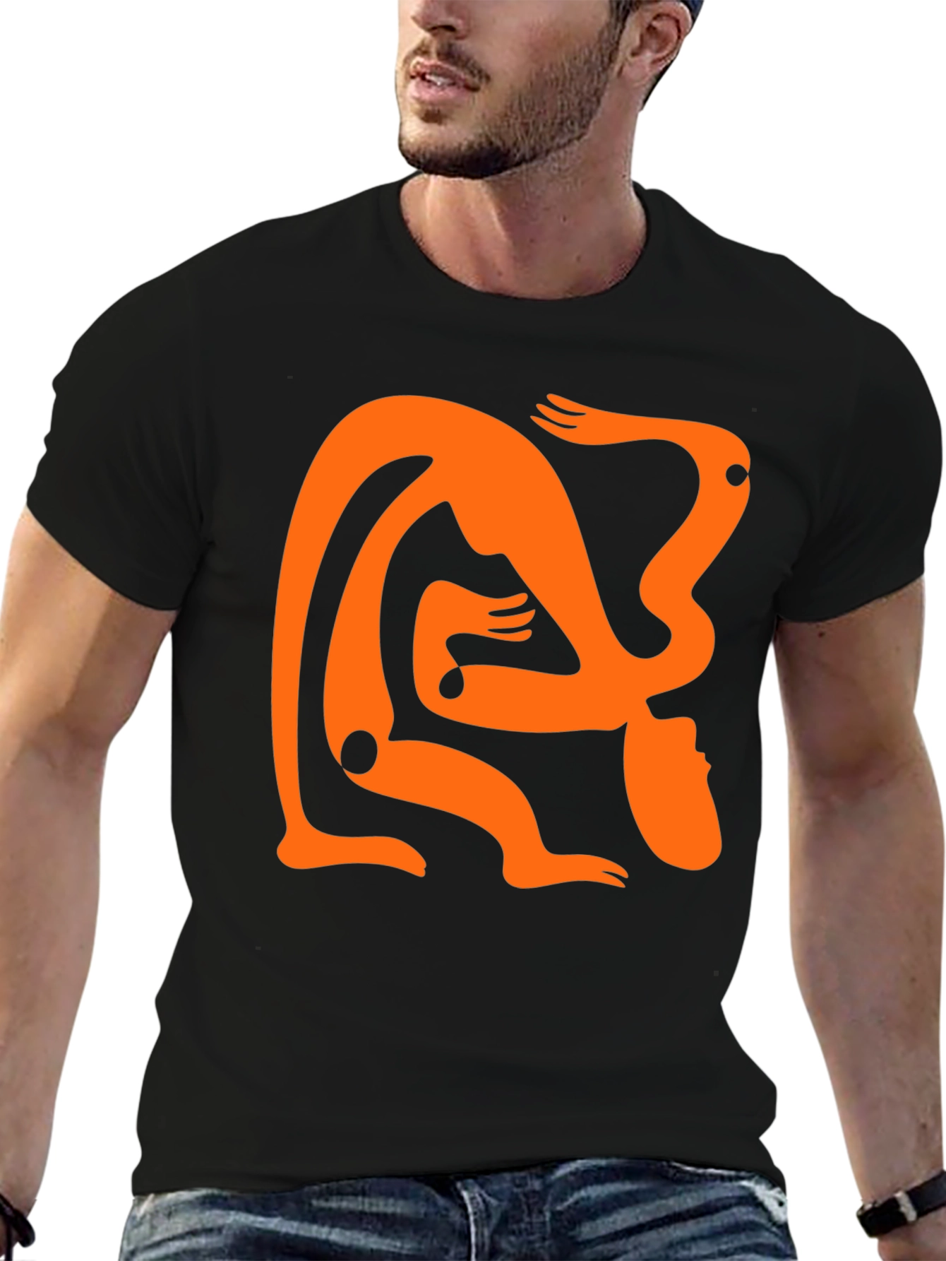Abstract Figure Black Graphic Tee
