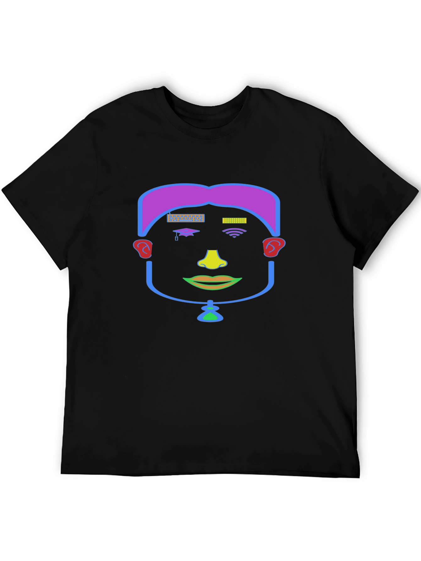 Abstract Face Graphic Tee - Unique Style
